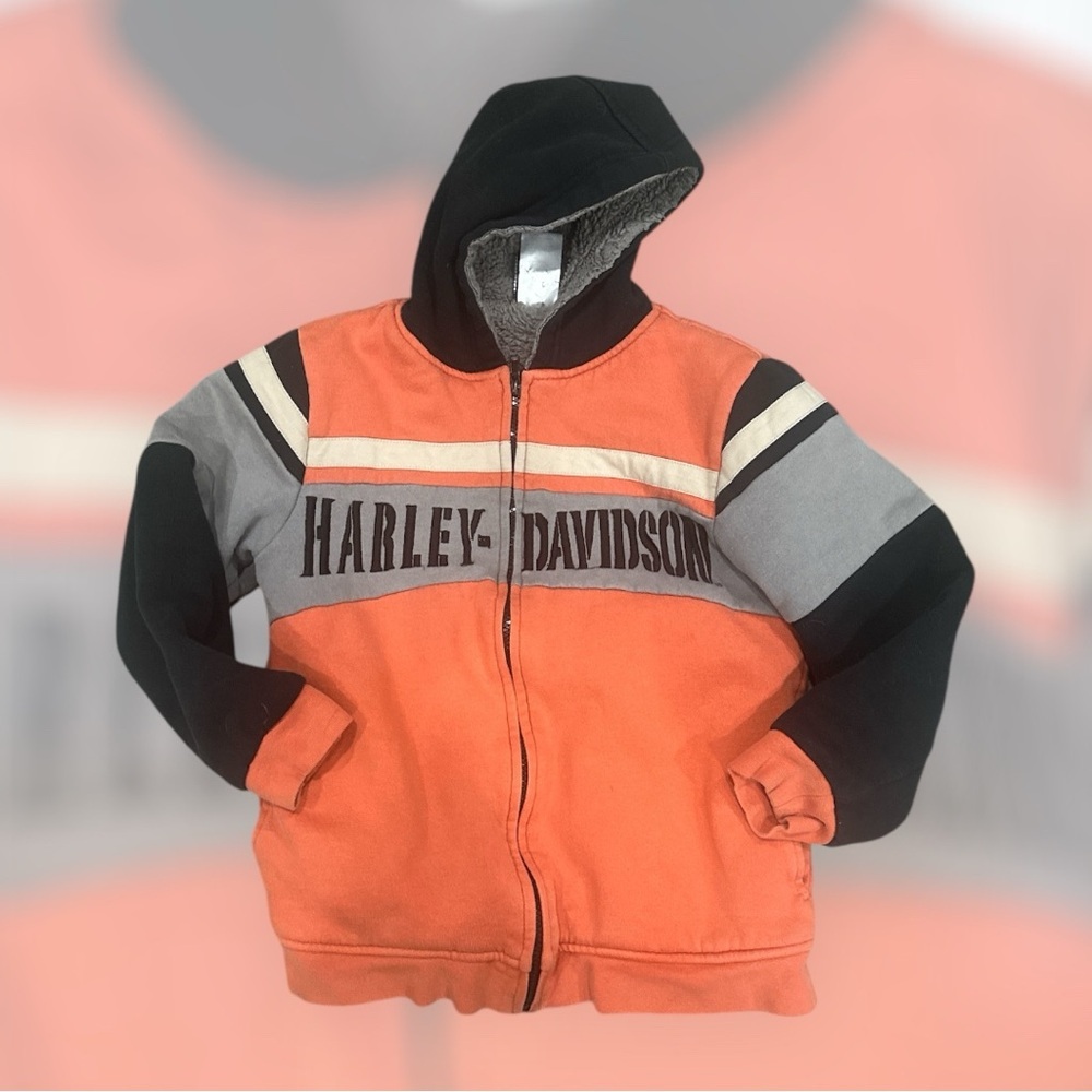 Harley-Davidson Orange Sweatshirt with Bold Branding